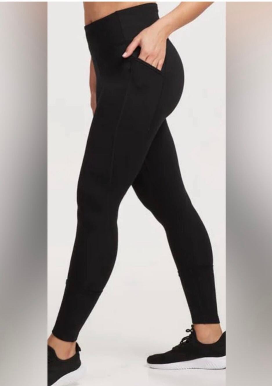 WoolX Gym Merino Wool Blend High Waisted Black Leggings W/ Pockets Size Small